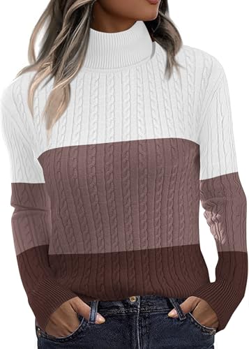 Womens turtleneck cable knit pullover