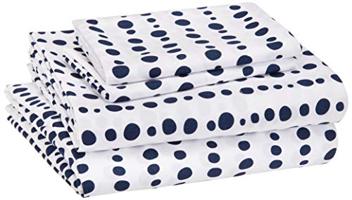 Image of AmazonBasics Easy-Wash Microfiber Kid's Bed-in-a-Bag Bedding Set - Full or Queen, White Anchors