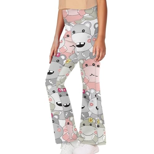 Cozeyat Girl's Flare Leggings High Waisted Yoga Pants Bootcut Dance Casual Pants Activewear Kids Bell Bottoms 5-14 Years4