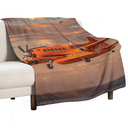 Couverture en molleton orange clair 140x177 cm pour lit et canapé - 2