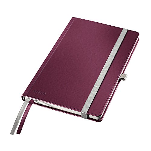 Cahier A5 quadrillé couverture rigide Leitz Style 160 pages grenat 44860028