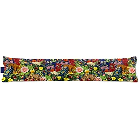 Izabela Peters® Luxurious Eco-Friendly Draught Excluder - Junglescape - Midnight - Standard - Window Door Seal, Fabric Draft Excluder Cushion Stopper For Door Bottom Cover
