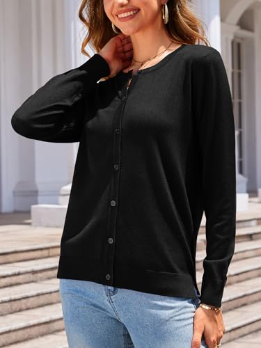Image of Veryoung Women's 2026 Long Sleeve Lightweight Crewneck Casual Cardigan Sweater S-3XL