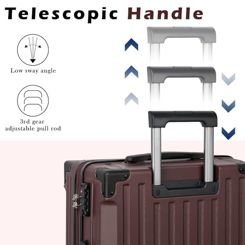 Luggage Sets 5 Piece,Hardside Luggage with Spinner Wheels, Lightweight ABS Hard Shell Travel Luggage with TSA Lock for Family Trips, Business,Vacation - Image 5