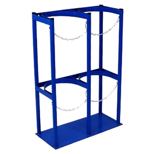 ZIMGOD Oxygen Tank Holder Floor-Standing Gas Cylinder Holder Stand, Heavy-Duty Metal Oxygen Tank Fixeds Shelf, Factory Garage Cylinder Tank Rack Base for Storage Tank(Length 60 cm(23 5/8