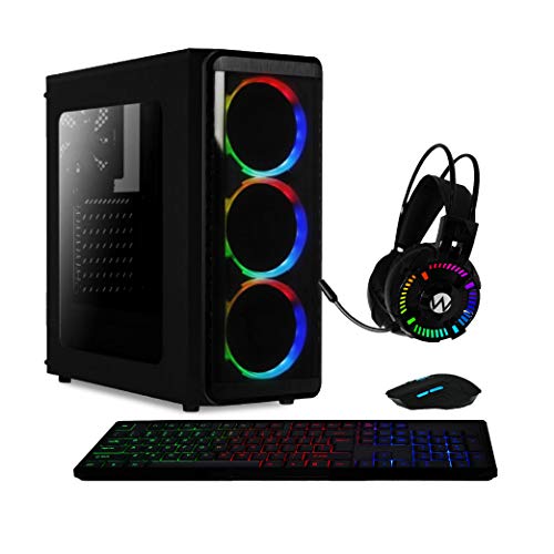Skill Gaming PC Gamer AMD 6-Core CPU 3.8Ghz 8GB (Placa de vídeo Radeon R5 2GB) SSD 120GB Kit Gamer Skill, Preto, 40456