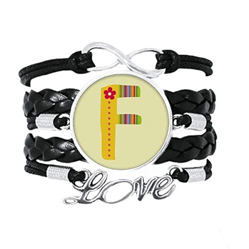 Bracelet en cuir torsadé fleur personnalisable pour femme