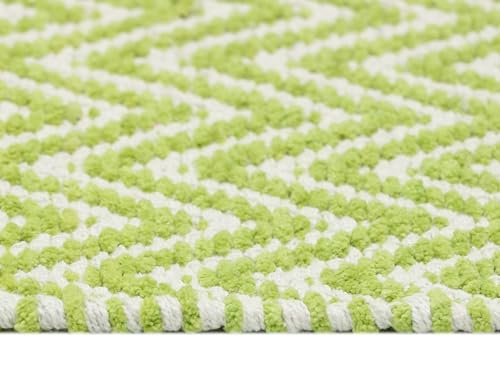 Image of THE HOME TALK Set of 2 Cotton Chenille Bath Rug | Area Rug for Spa, Vanity Shower, Kitchen & Living Room | Water Absorbent Linens | Warm & Soft Carpets | Bathroom Accessories (40x60 cm, Green)