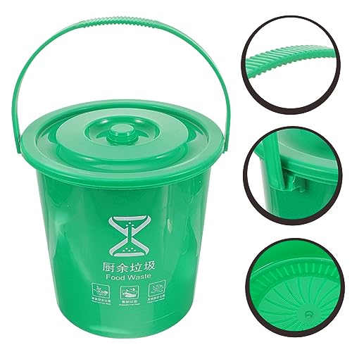 Caneca de basura para cocina con tapa y asa PRETYZOOM miniatura 3