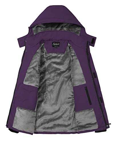 Image of Women's Waterproof Ski Jacket Mountain Rain Winter Coat Windproof Skin Hooded Jacket