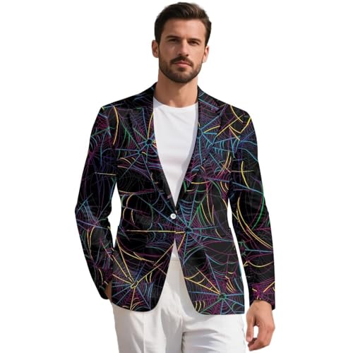 Men's Suit Jacket, Blazer Sport Coat Slim Fit One Button Breathable Dress Coat, Business Casual Jacket with Pocket
