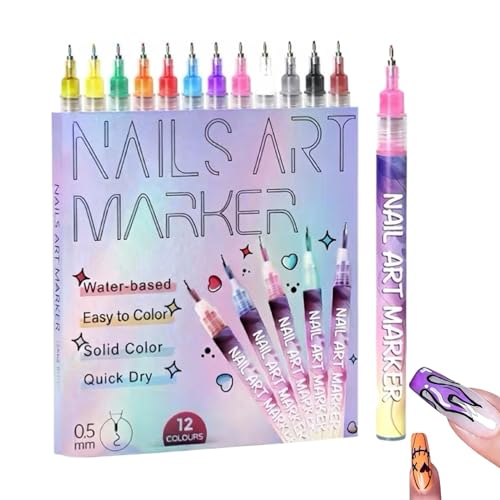 Stylos à ongles lot de 12 feutres de vernis séchage rapide pour nail art