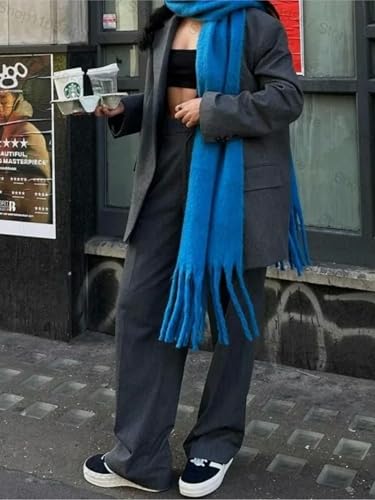 Winter Warm Thicken Women'S Scarf Solid Color Minimalism Shawl Long Soft Fluffy Classic Tassel Shawls3