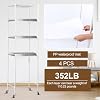 Huwena 4 Tier Mini Fridge Shelf Microwave Stand Over Height Adjustable Fridge Storage Rack with Lockable Wheels & Waterproof Mats Multilayer Metal Organizer for Dorm Apartment Kitchen Office(White)