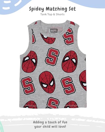 Image of Marvel Spider-Man Toddler Boys Tank Tops & Shorts Outfit Set, All-Over Graphic Print, 2-Piece
