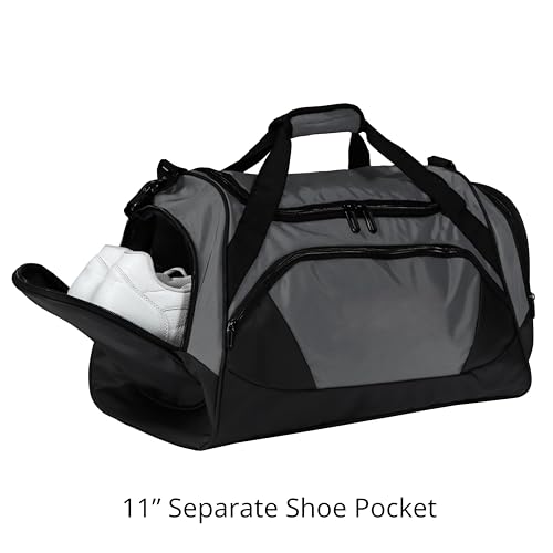 Gym Bag with Shoe Compartment for Men and Women -Durable, Water-Resistant Sports Duffel for Fitness, Travel, and More (Gray)2