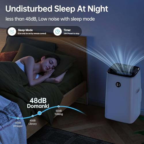14000 BTU Portable Air Conditioners Cools Up to 700 Sq.Ft, 3-in-1 Energy Efficient Portable AC Unit with Remote Control,Dehumidifier Fan,Smart Quiet Sleep Mode,Timer,Auto Swing,for Room Bedrooms - Image 4