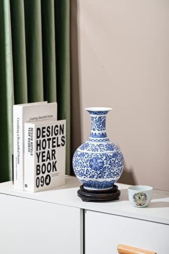 Galouro Blue And White Vase, Blue Vase, Chinoiserie Vase, Blue And White Ginger Jar Vase For Home Decor, Blue And White Porcelain Decor,9½"H #TOP1