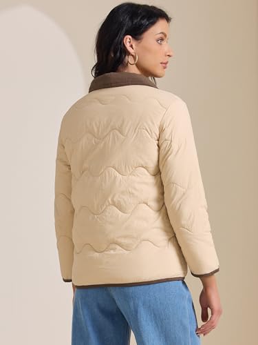 Allegra K Women's Casual Long Sleeve Button Down Puffer Jacket Padded Outerwear Coats4