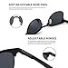 SUNGAIT Classic Half Frame Retro Sunglasses for Women Men with Polarized Lens (Black Frame Gray Lens)