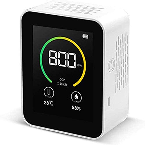 Preisvergleich Produktbild CO2 Messgerät Luftqualität, Messgerät Kohlendioxid CO2-Detektor Intelligenter Lufttester mit Temperatur-Feuchtigkeits-Anzeige 400-5000PPM Messbereich