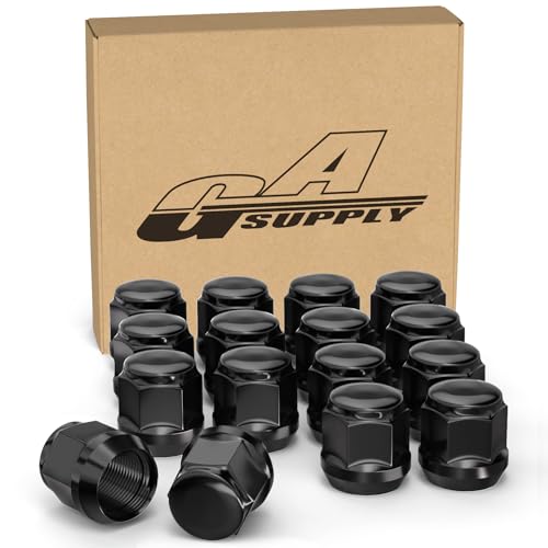 GAsupply ラグナット M12 x P1.25 ホイールナット テーパー座60° 長さ24mm 19HEX ニッサン・スバル・スズキに対応 スチール製 16個セット ブラックの画像