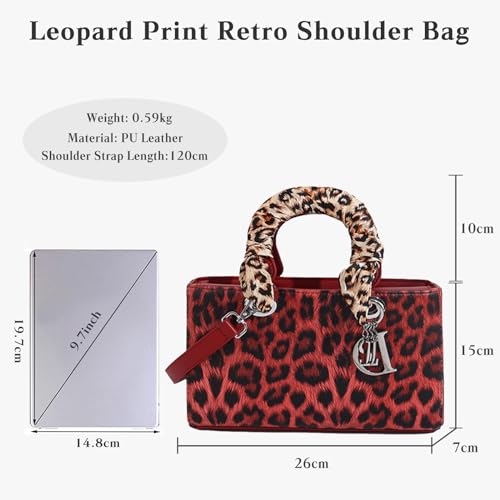 Image of Leopard Print Handbag - Women's PU Leather Crossbody Bag, Waterproof, Fashion Messenger & Satchel Bag
