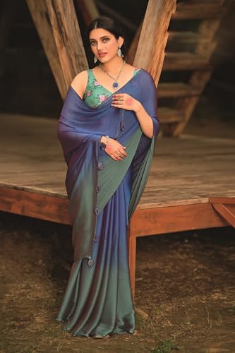Image of Pandadi Saree Women's Chiffon Saree With Unstitched Blouse Piece