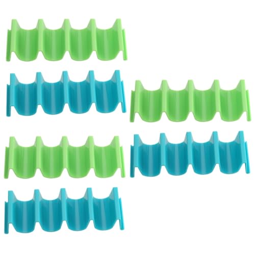 GRIRIW 3 Sets 2pcs Tortilla Stand Taco Shell Mold Taco Tortillas Taco Holders 4 Colorful Taco Rack Holders Cooling Drain Tray Grill Pancake Serving Platters Stackable Tortillas Plastic Pp