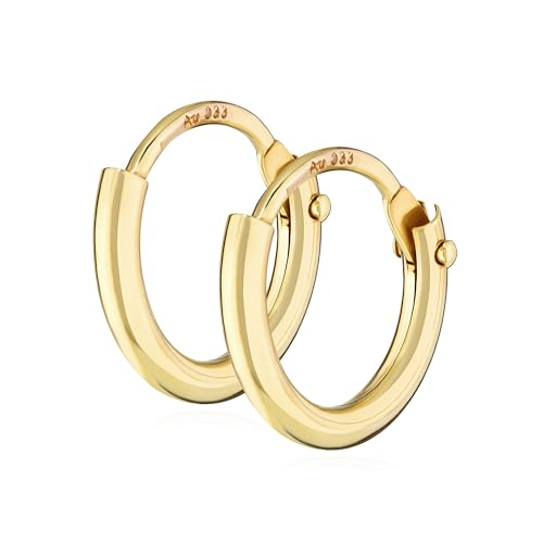 NKlaus PAAR mini Kinder Creolen ECHT GOLD 333er Ohrring Ohrschmuck...