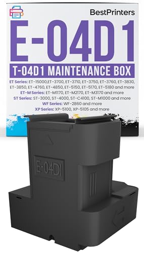 T04D1 Maintenance Box for Epson EcoTank, Workforce and XP Printers | Compatible with ET15000 ET-3750 ET-3760 ET-4750 ET-4760 ET-3850 WF-2860 (T04D100 | E-04D1) | Genuine OEM Part | Easy Replacement