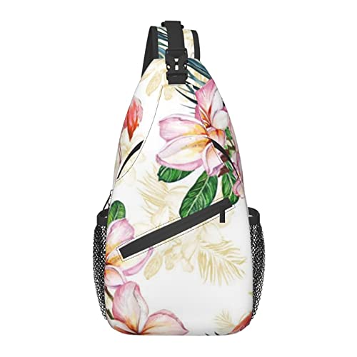 Sac à dos à bandoulière, sac à bandoulière décontracté pour homme et femme, Fleurs roses, taille unique Cover