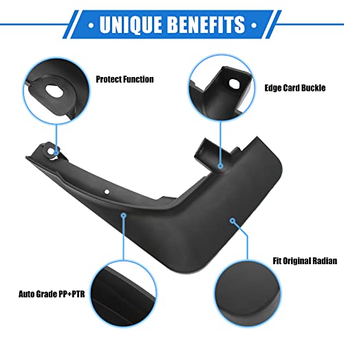 Image of Mud Flaps Kit Compatible for Ford Explorer 2020-2024, Quality Plastic Black Front and Rear Splash Guards