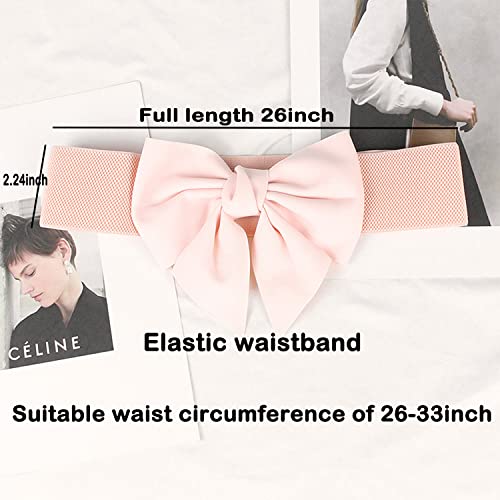 Women Elastic Belt Wide Comfortable Stretchy Cloth Bow Belt for Coat Dress Dating3