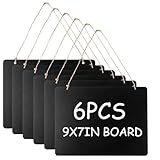 GBACHOOSE 6 Stück Kreidetafel zum Aufhängen, Schiefertafel zum Beschriften, Schiefertafel zum Aufhängen, Schiefertafel 23x17cm mit 4 Kreide, Kreidetafel Klein für Wochenplaner, Wand Notiztafel