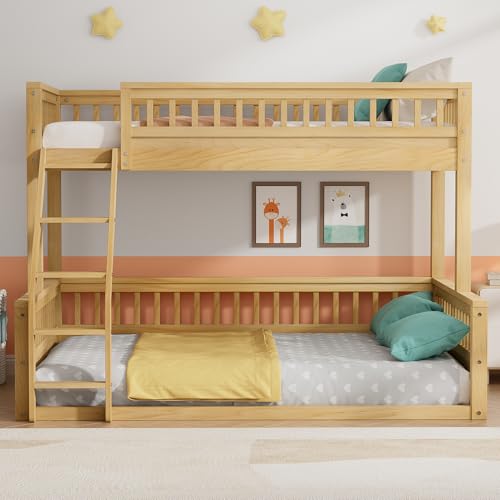 PVWIIK Twin XL Over Queen Bunk Bed with Ladder for Kids, Natural by PVWIIK - Image 4