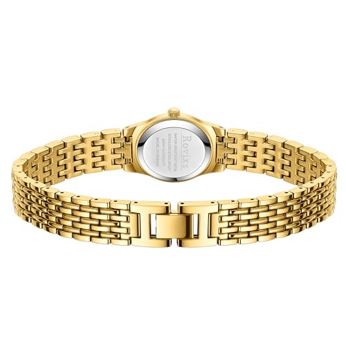 Elegant Oval Vintage Women's Watch - Waterproof Gold Stainless Steel with Japanese Quartz Precision - Image 4