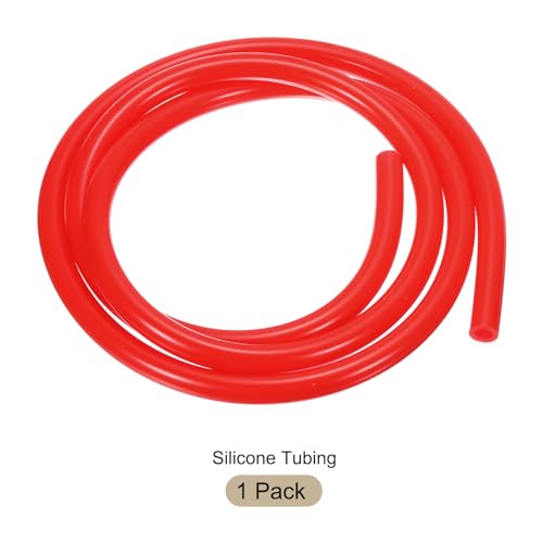 Image of 3.3ft 3 /16 inch ID x 5 /16 inch OD Silicone Tubing Red Industrial Plastic Tubing Pure Silicone Hoses for Pump Siphoning Draining Irrigation Brewing