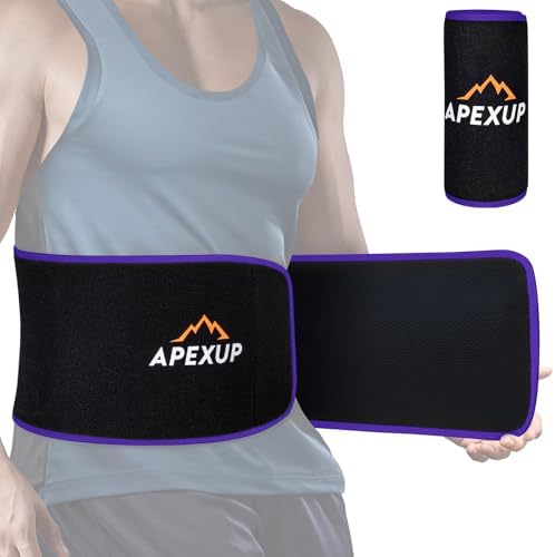 APEXUP Sweat Waist Trainer for Women and Men, Neoprene Waist Trimmer Belt Slimming Sweat Band with Removable Lumbar Support