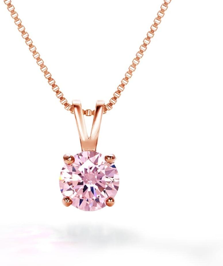 [ギフト フロム ニューヨーク] ネックレス レディース 1.25ct プラチナ K18 ゴールド 加工 一粒ネックレス ピンク シルバー925 金属アレルギー対応 女性 プレゼント