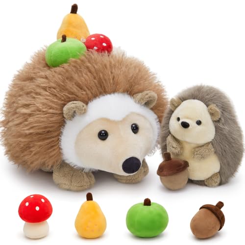 MaoGoLan 6-Piece Hedgehog Plush Playset with Magnetic Food, 16 Inch