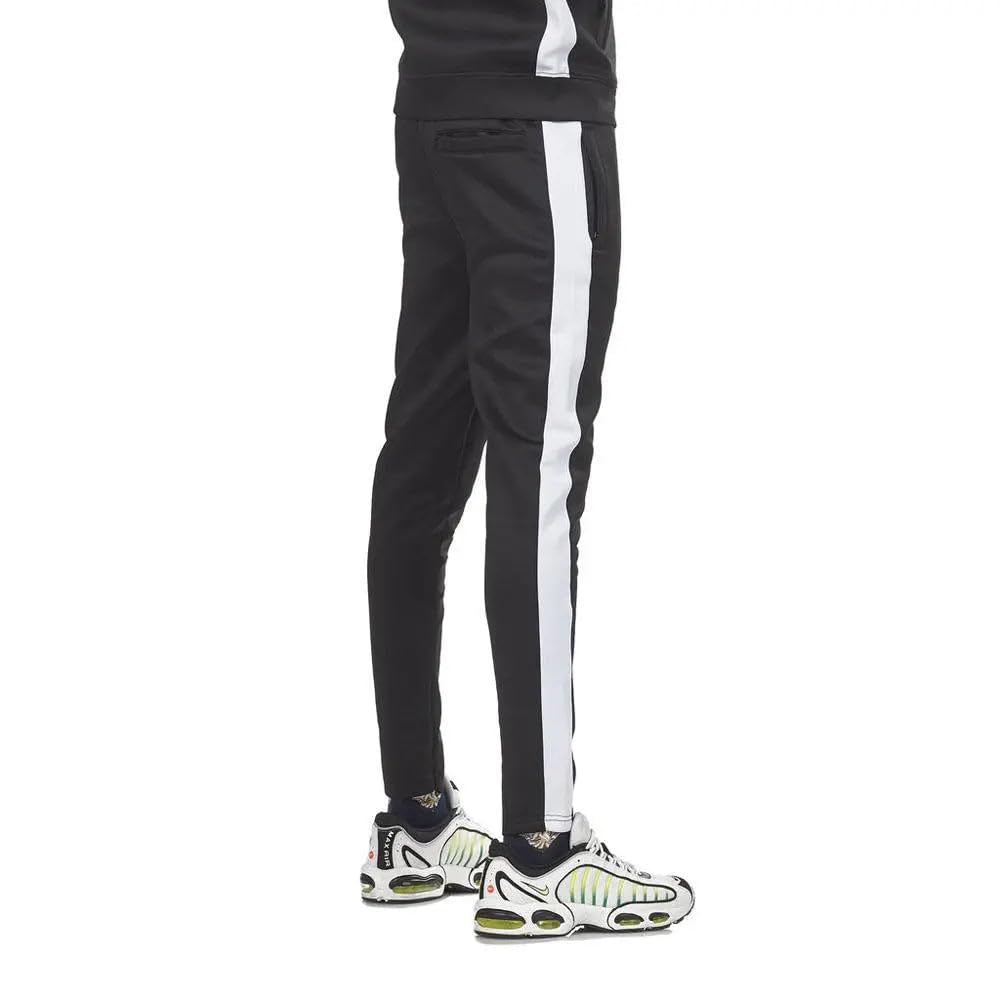 Rebel Minds Men Track Pants - Stylish Men's Sweatpants, Joggers for Men, Athletic and Casual Wear, with Pockets Black White