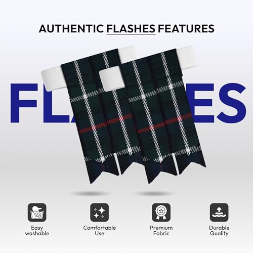 Image of Scottish Tartan Kilt Flashes with Elastic Adjusters