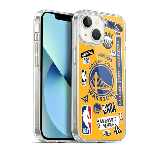 Head Case Designs sous Licence Officielle NBA Collage Autocollants Golden State Warriors Coque en Gel [Protection de Qualité Militaire] Compatible avec Apple iPhone 13