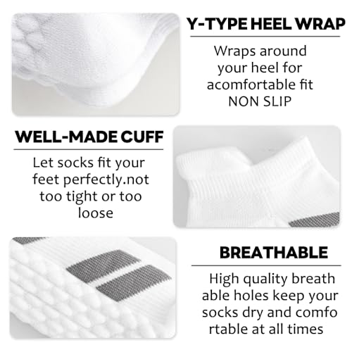 men's sports ankle socks,anti-slip, moisture absorption and sweat wicking running black socks,6 pairs4