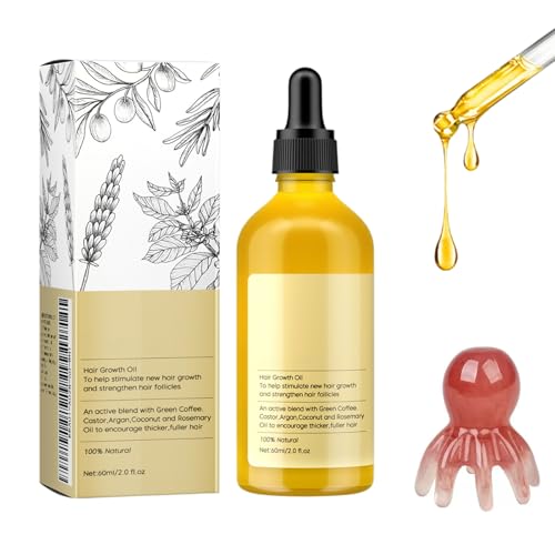 Aceite esencial para el cuidado del cabello natural Acelerar con aceite de romero biológico Promueve el crecimiento del cabello, ralentiza la caída del cabello, aceite de ricino, aceite de almendras y