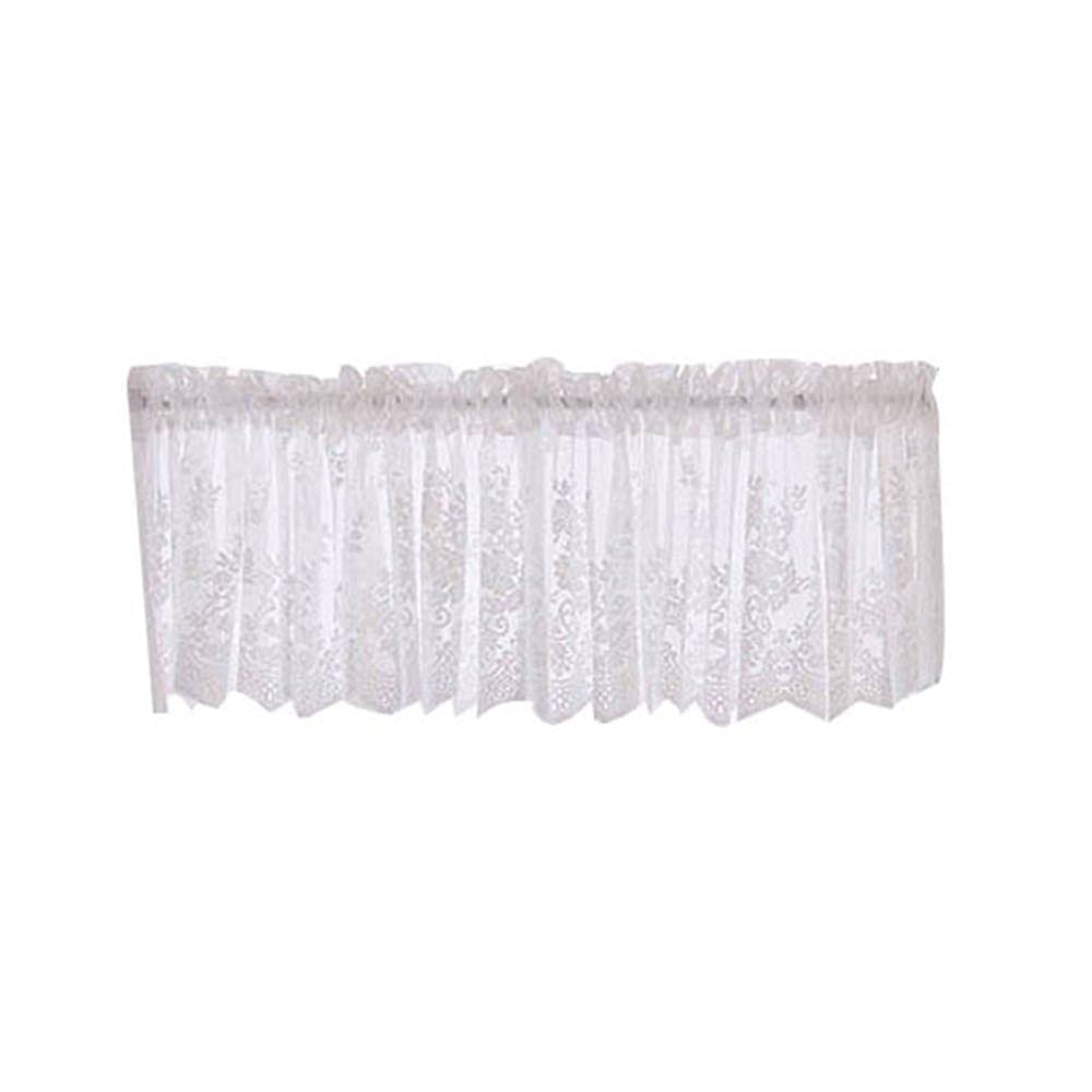RUSTOO Cortina De Encaje Para Media Ventana De Cocina (130x41 Cm) - Transparente Jacquard, Ideal Para Café O Salón