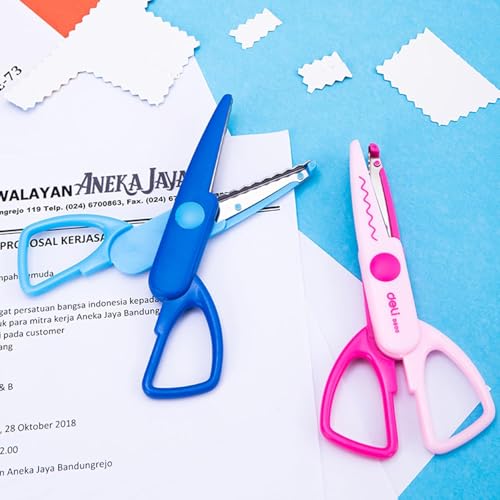 Image of Deli E60001 Zig Zag School Scissor, Art & Craft Scissors (Pack of 1)