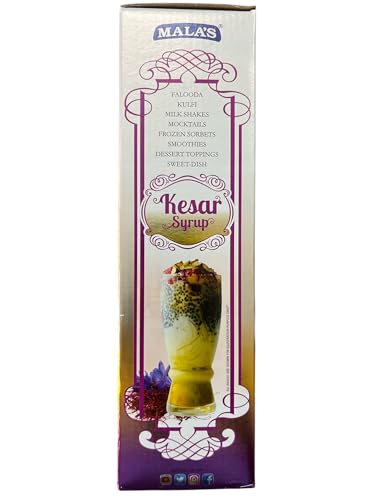 Image of Mala's Kesar Syrup, 750 Millilitre, Liquid, Vegetarian (Pack of 3)