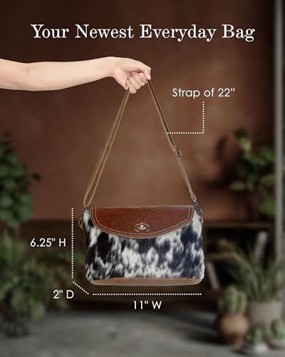 Myra Bag Procrastination Leather & Cowhide Bag Upcycled Cowhide & Leather S-29783